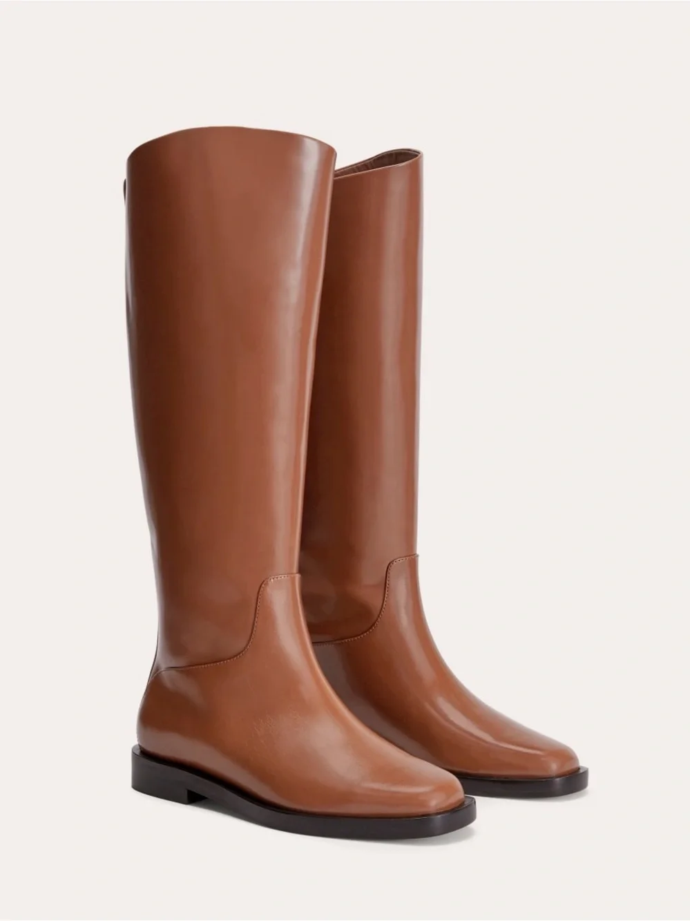 Everlane The Riding Boot Brown Leather Knee-High Cognac Carmel Rum Size 10 Fall